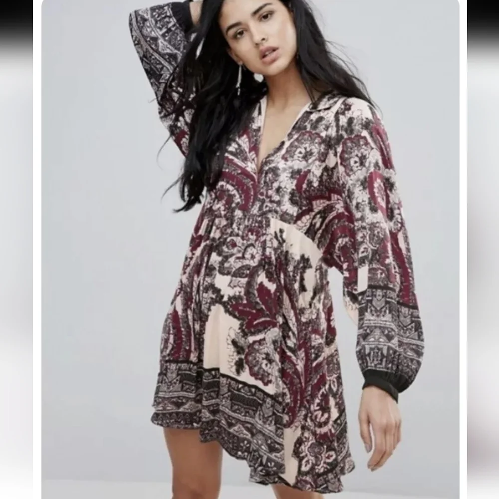 Free People Long Sleeve Say You Love Me Mini Dress- size S